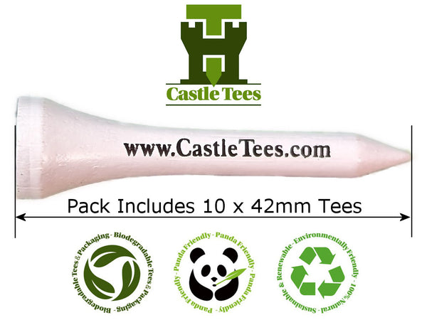 Yellow Castle Tees – 50 x 45mm 1 ¾ inch Yellow Premium Bamboo Golf Tees