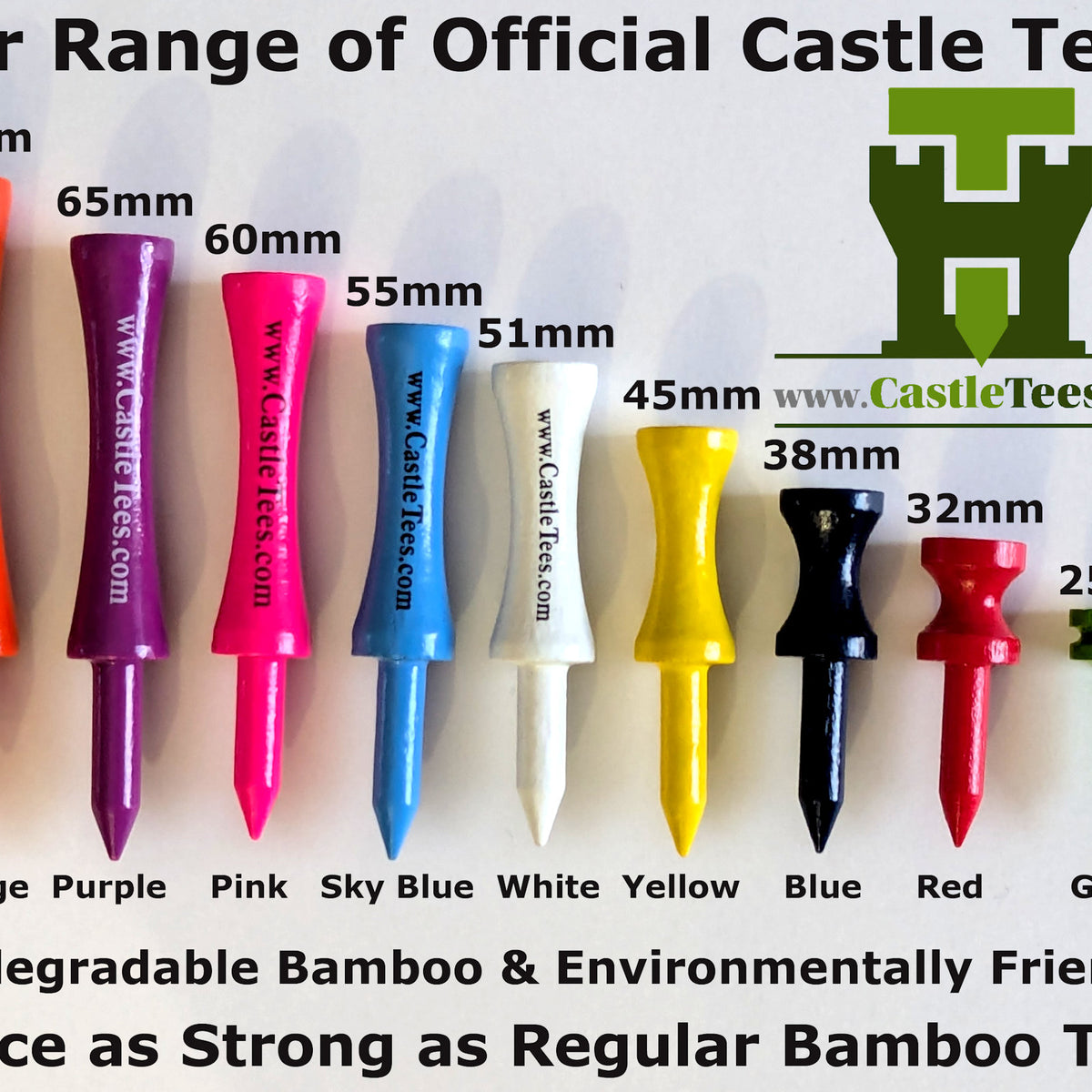 Aaron Rai Tee Castle Tees Premium Golf Gift Box Set 122 pcs Mixed Size Tees – Putt2Win