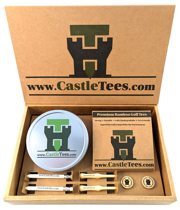 Castle Tees Premium Golf Gift Box Set 122 pcs Mixed Size Tees