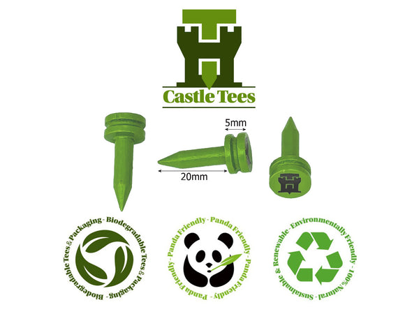 Mixed Castle Tees Bag – 45 pcs Mixed Size Premium Bamboo Castle Golf Tees in a Bag