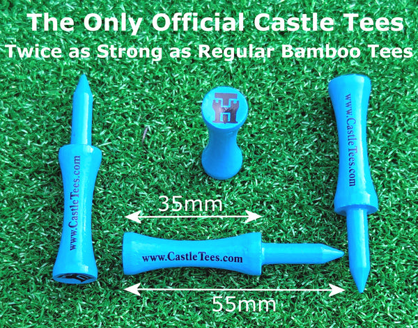 Mixed Castle Tees Bag – 45 pcs Mixed Size Premium Bamboo Castle Golf Tees in a Bag